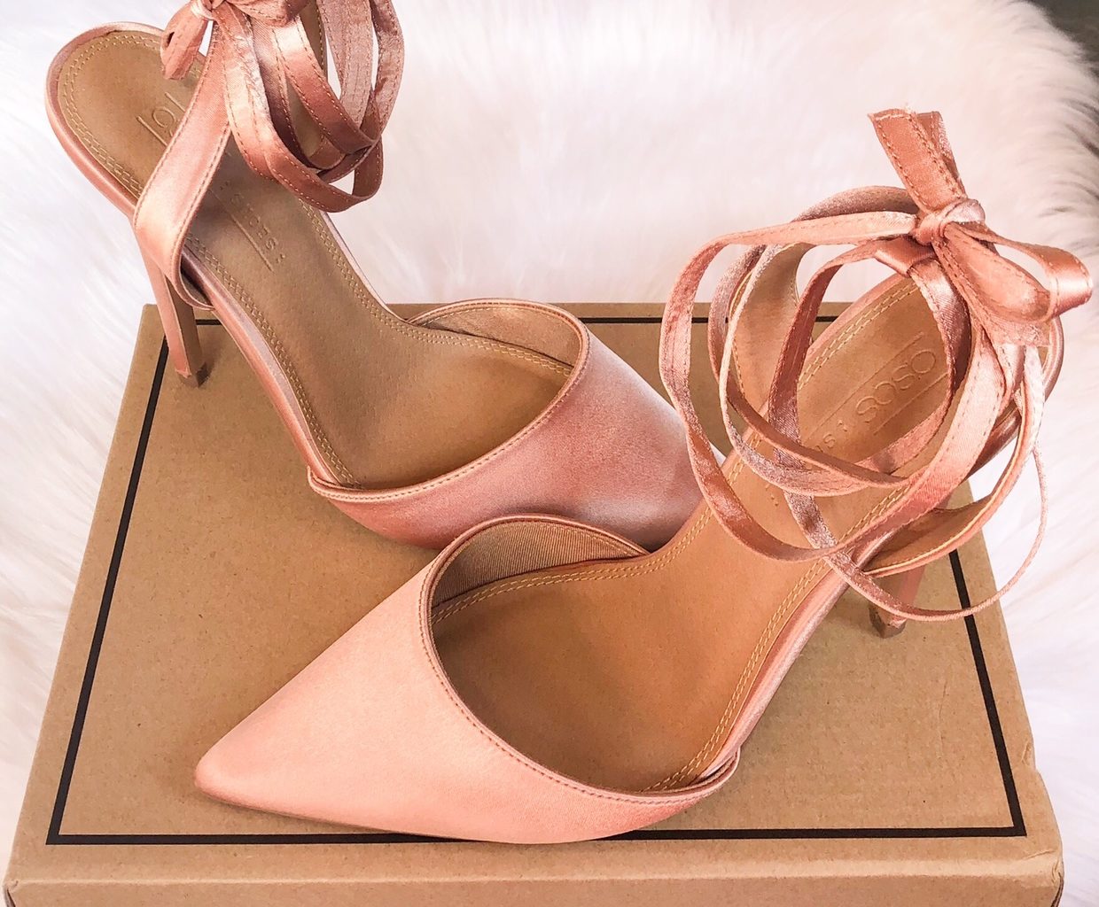 satin lace up heels