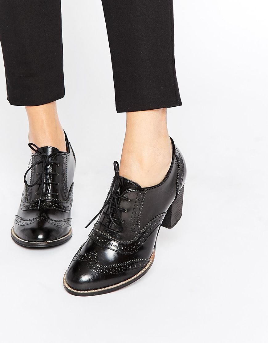 Park Lane Brogue Leather Heeled Shoes