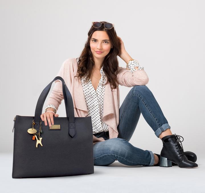 STYLISH LARGE ZIP TOP TOTE BAG
