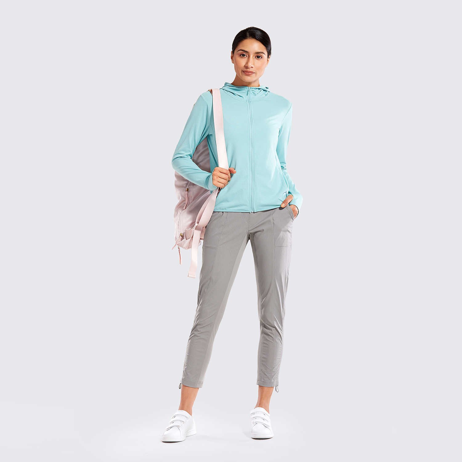 SYROKAN Women's Go to Studio Joggers Striped Pants Tapered Leg Sweatpants