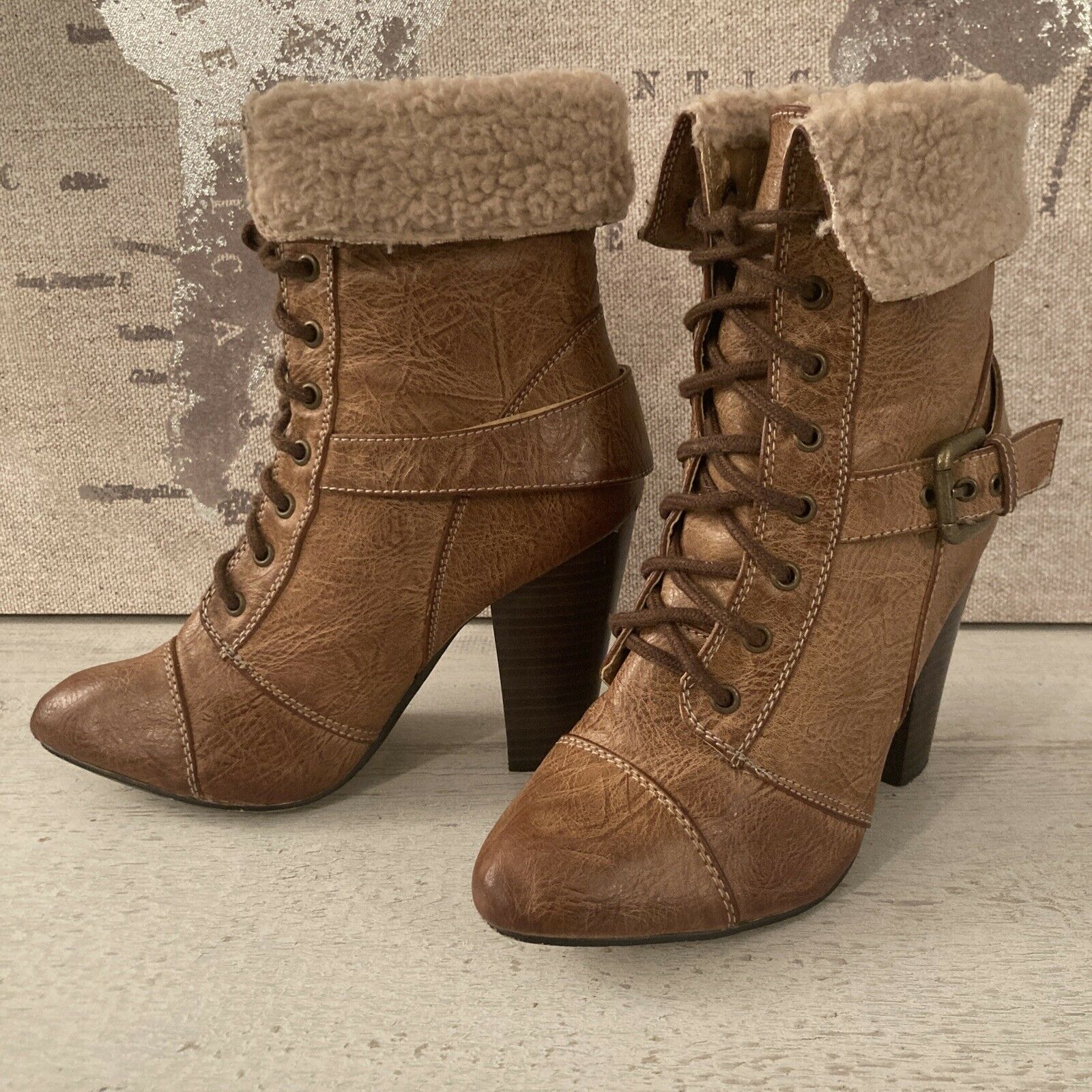 Shearling Heeled Boots