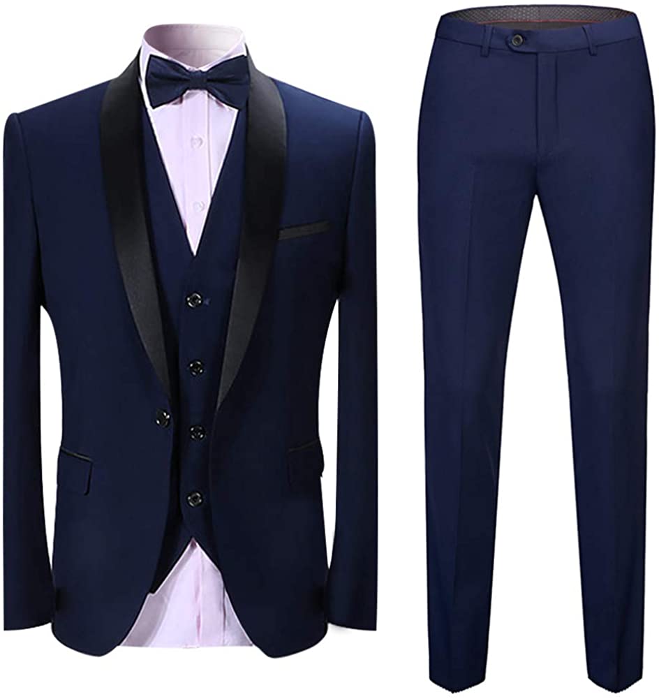 Sliktaa Mens Tuxedo Suits 3 Pieces Dinner Suit