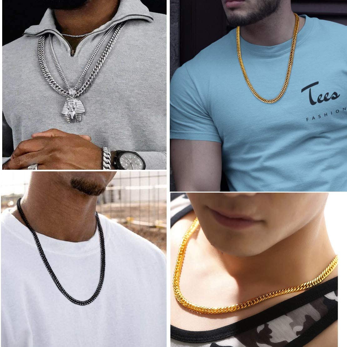 Stainless Steel Chain Necklace Mens Jewellery Hypoallergenic Men's Cuban Curb Chains