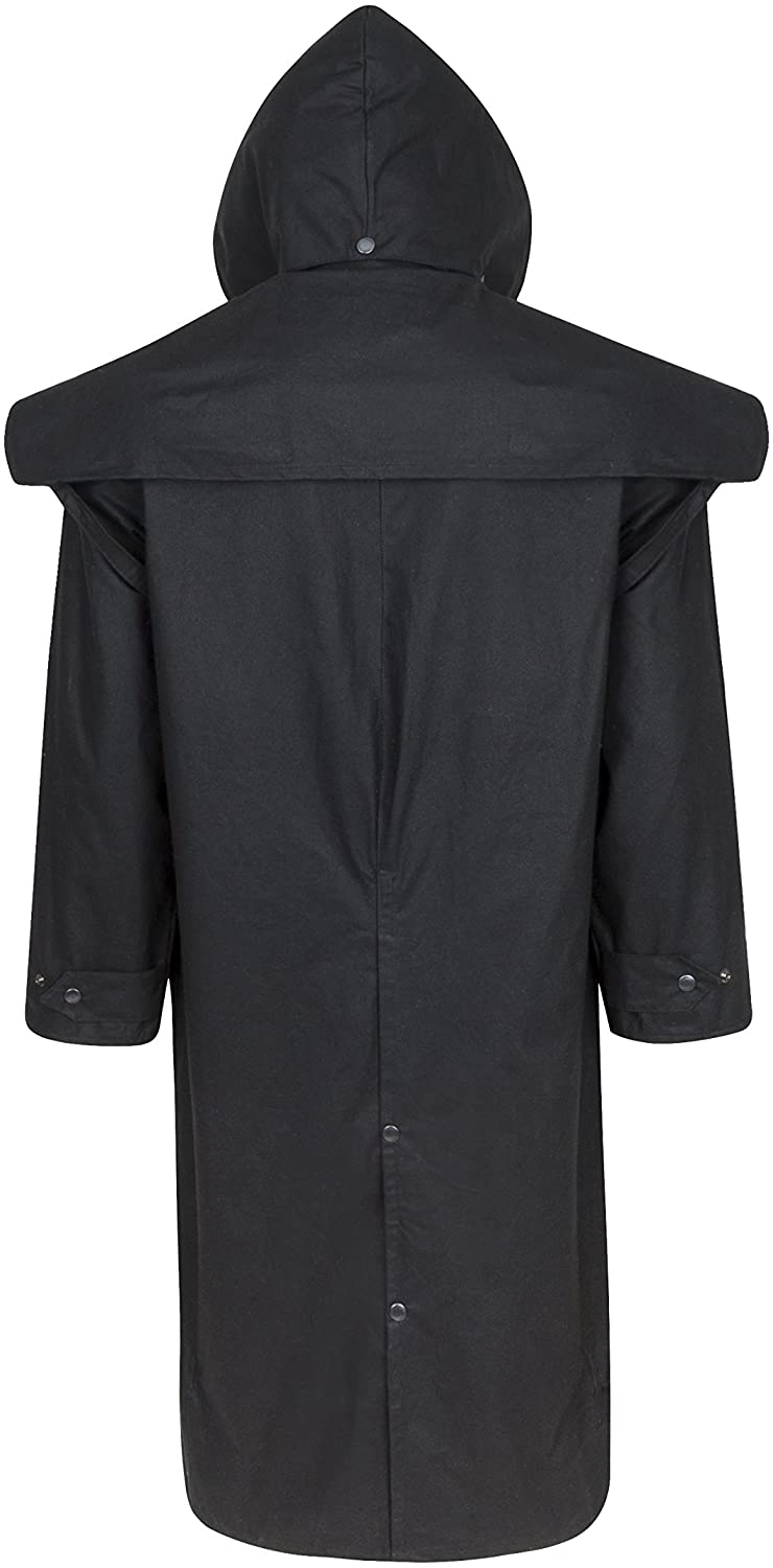 Stockman Unisex Premium Quality Lined Waxed Cape Long Raincoat Made in UK