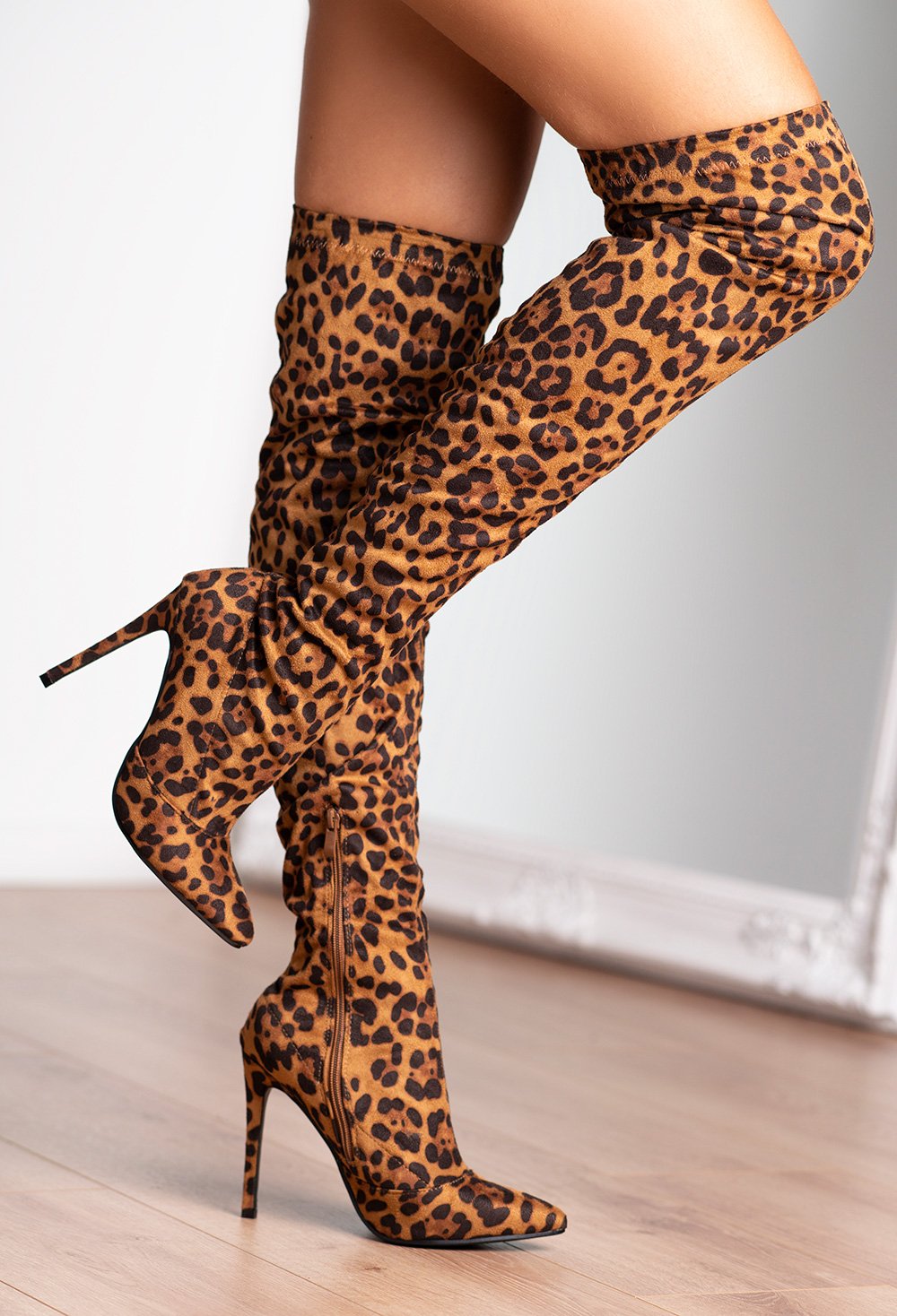 Texas Leopard Print Over The Knee Boot