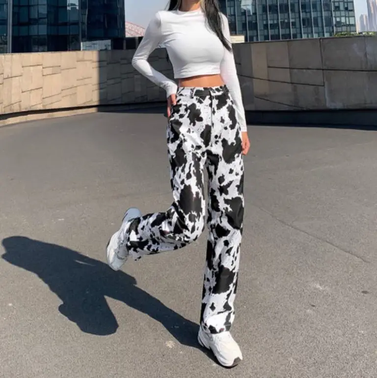 cow print jeans womens