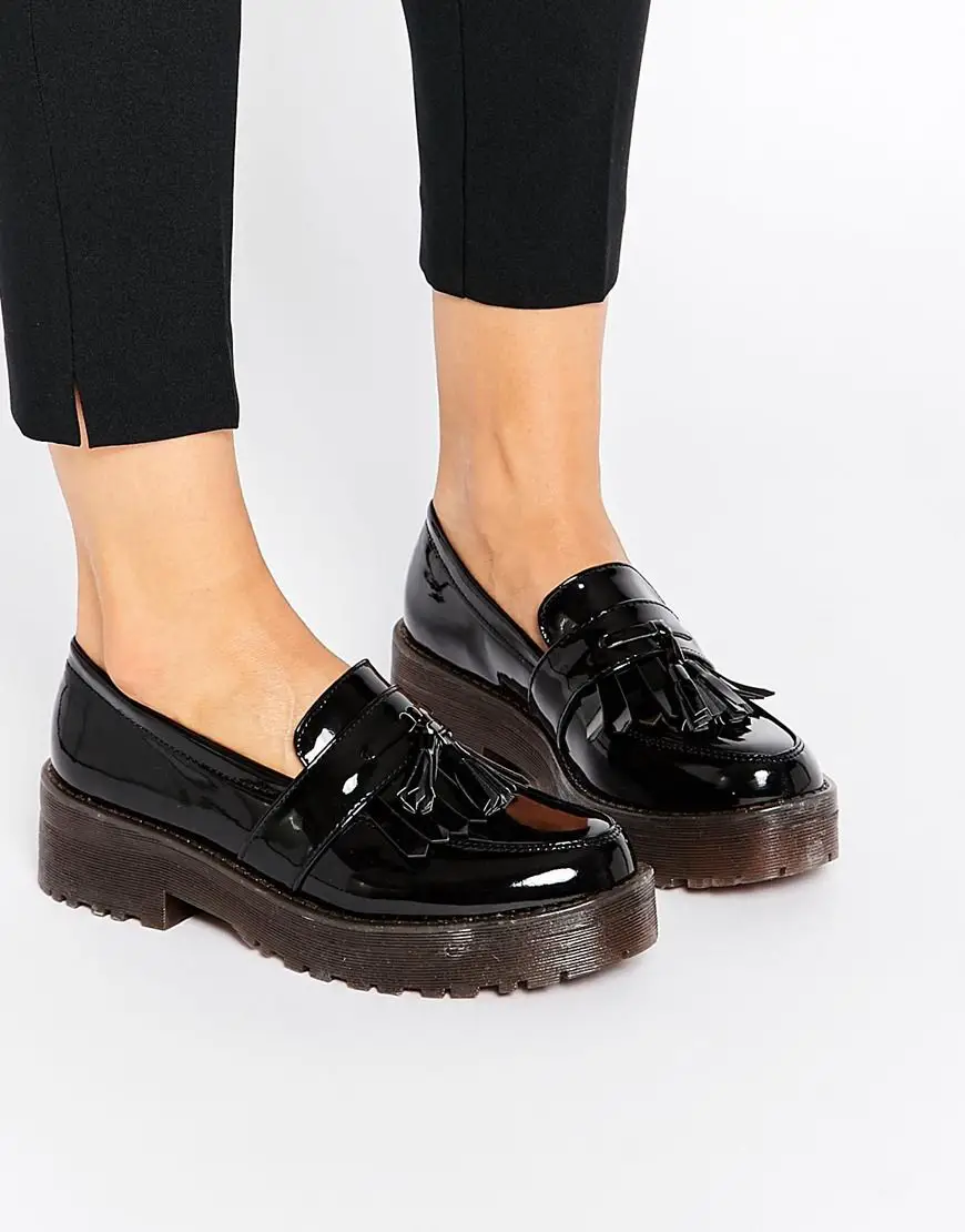 Truffle Collection Het Chunky Tassle Loafers