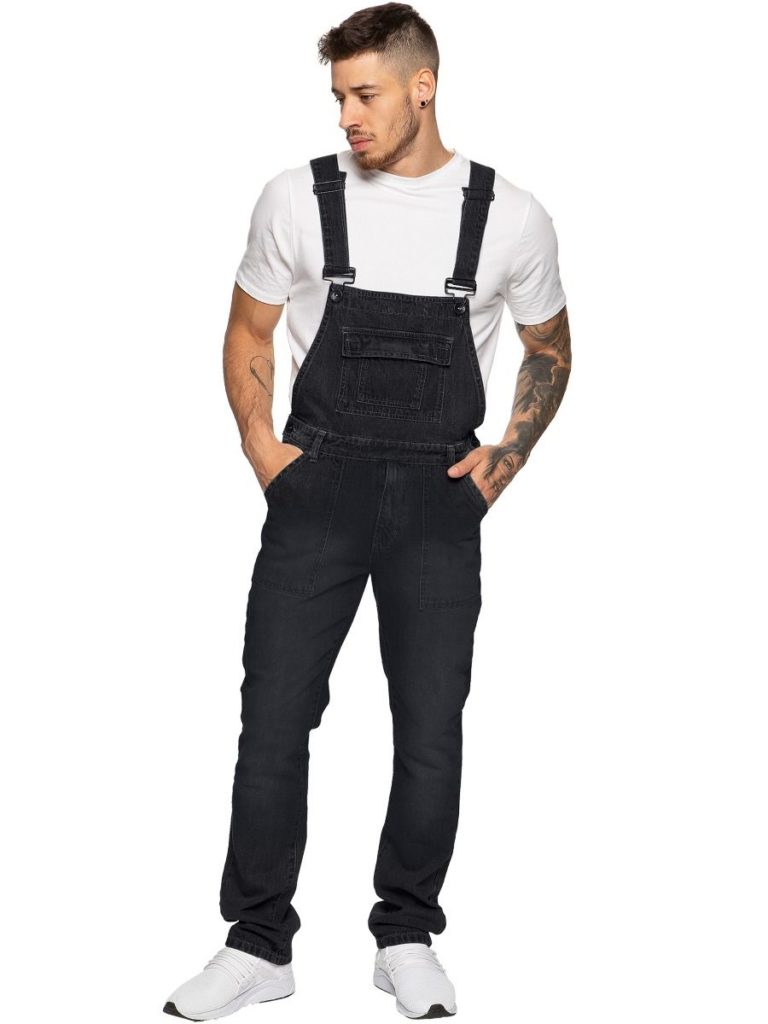 Different Styles of Black Overalls or Dungarees for Men and Women The