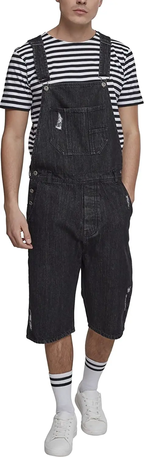 Urban Classics Men's Denim Short Dungaree