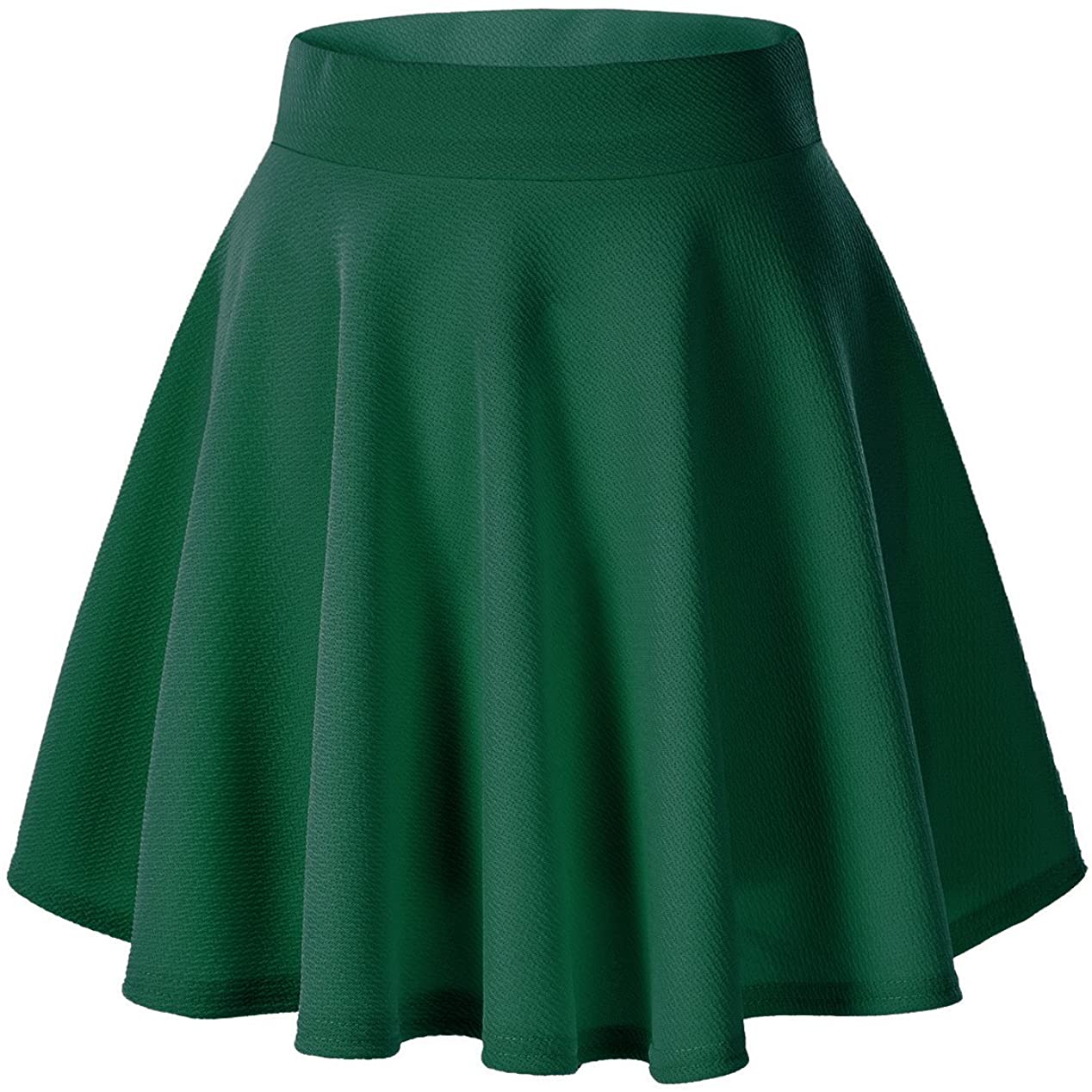 Urban CoCo Women's Basic Solid Versatile Stretchy Flared Casual Mini Skater Skirt