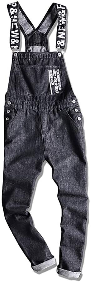 VerOut Mens Relaxed Fit Denim Dungarees - Stonewash Classic Overalls