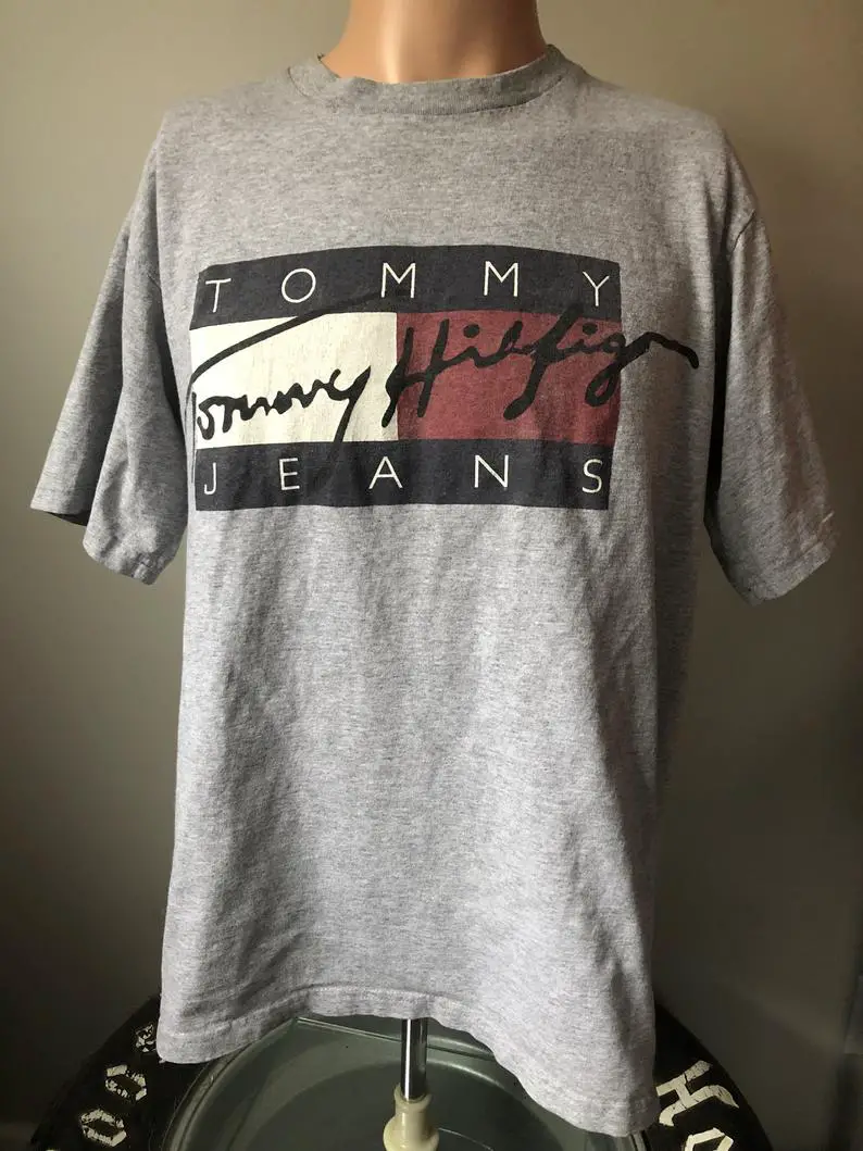 Vintage Tommy Jeans Classic Flag Logo T-Shirt M 90’s