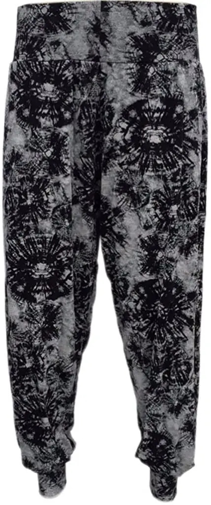 WOMEN’S LADIES CUFFED ANKLE PRINTED HAREM BAGGY ALI BABA TROUSERS PAINTS