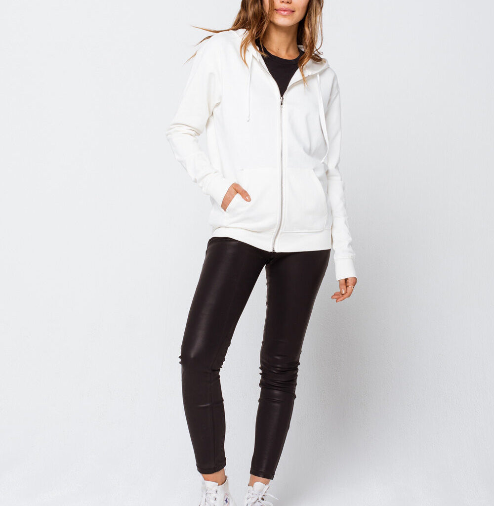 White Zip Up Hoodie for Winter