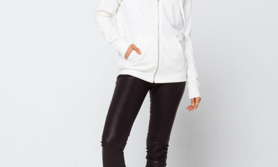 White Zip Up Hoodie for Winter