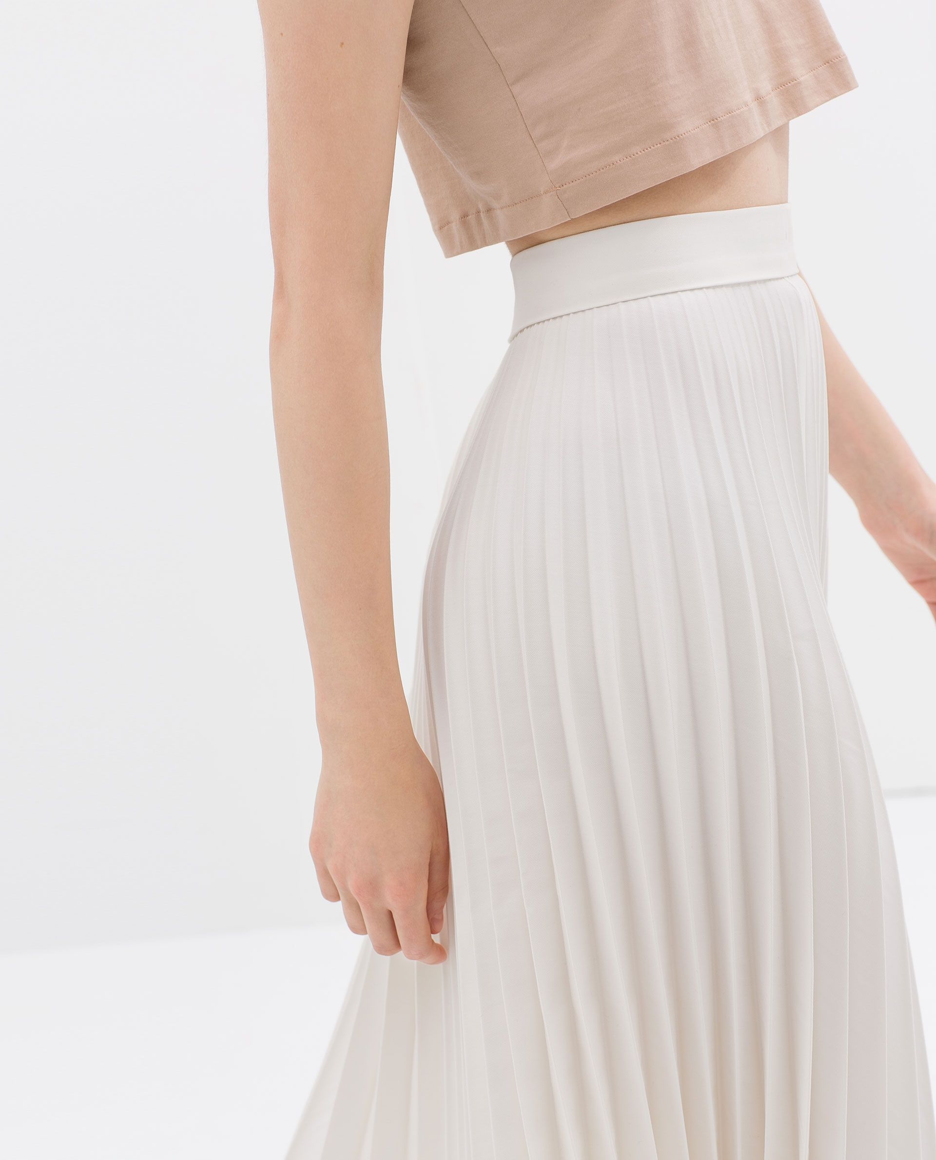 White pleated skirt
