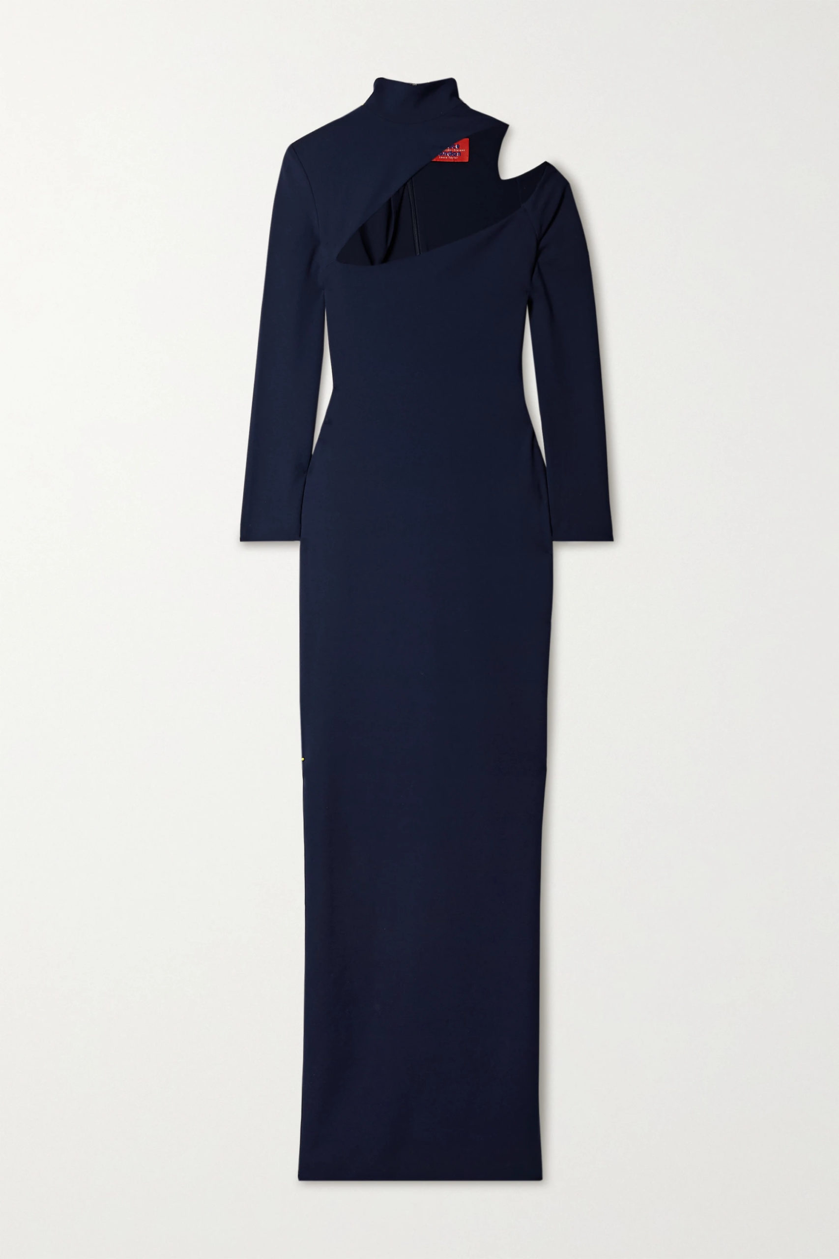 Women's Blue Ares Cutout Cady Turtleneck Maxi Dress