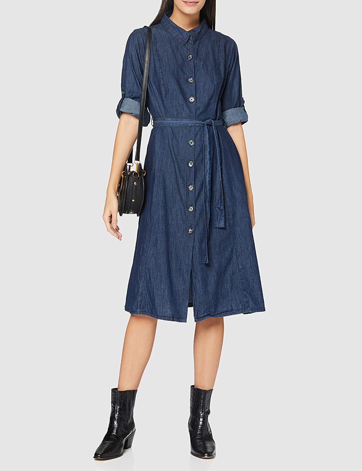 Yumi Women's Denim Shirt Dress Casual