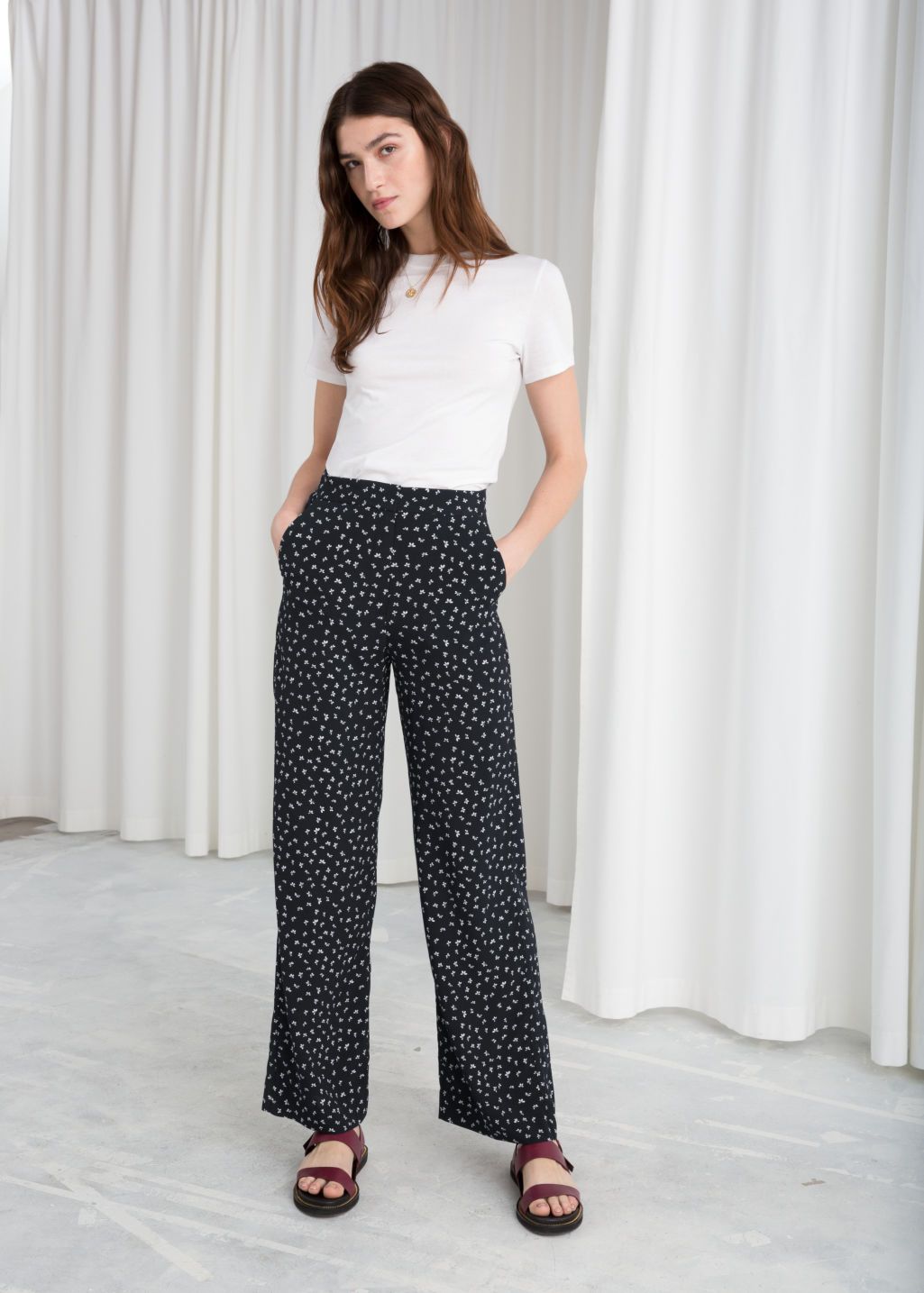black print pants