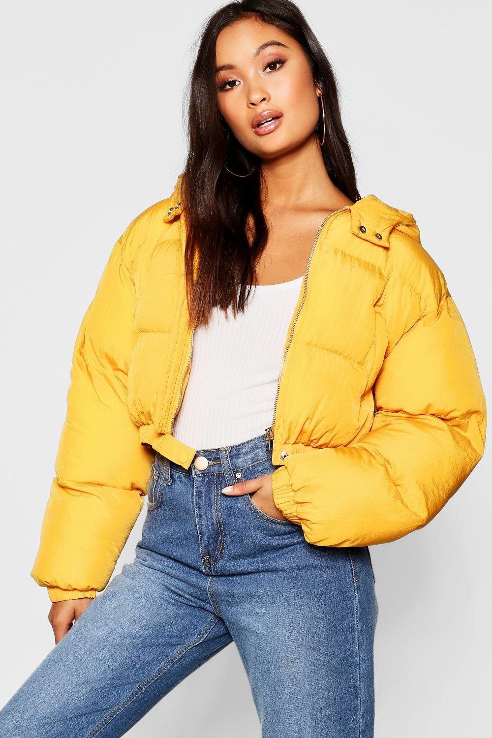 crop hooded puffer