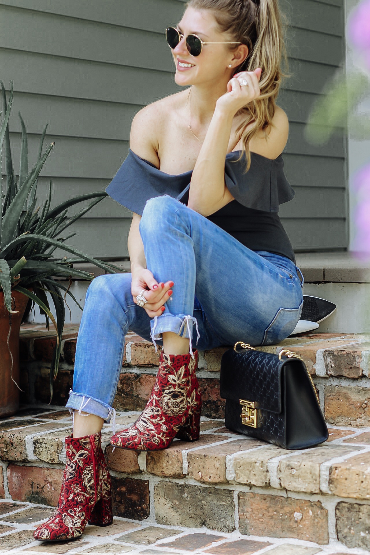 embroidered boots
