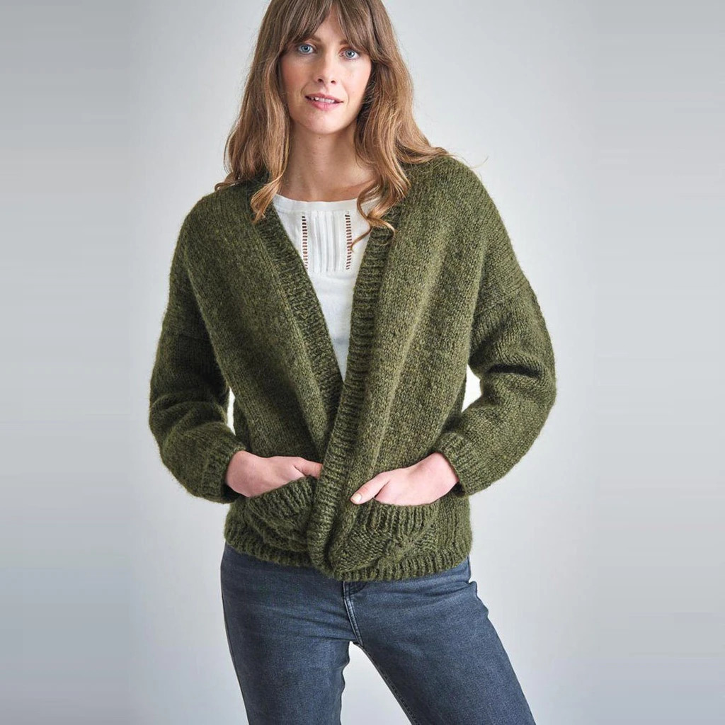 LARA CHUNKY KNIT WOOL CARDIGAN
