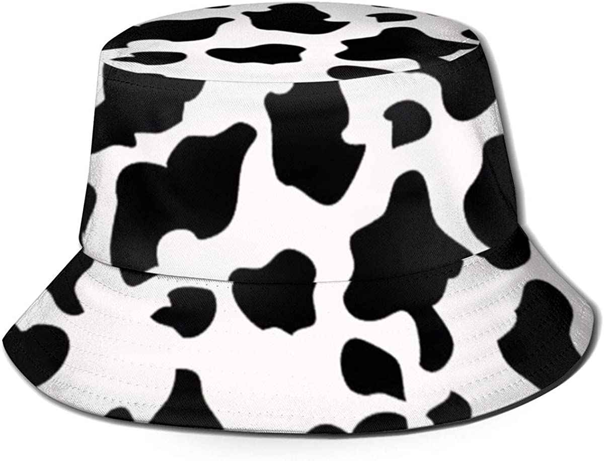 ghkfgkfgk Cow Print Bucket Hat Unisex Sun Hat Fisherman Packable Trave Cap Fashion Outdoor Hat