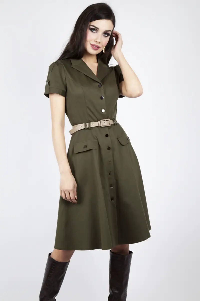 Martha Button Down 40s Flare Dress