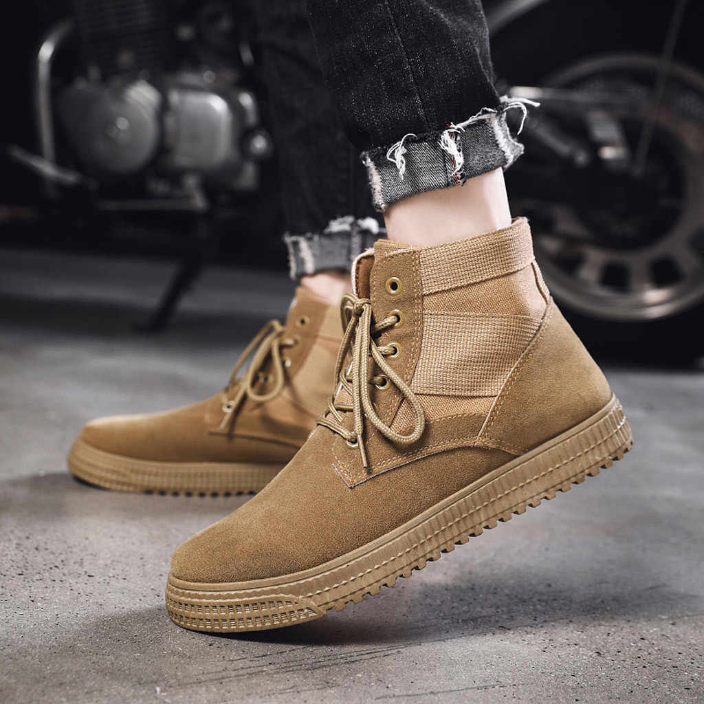 mens suede boots lace up