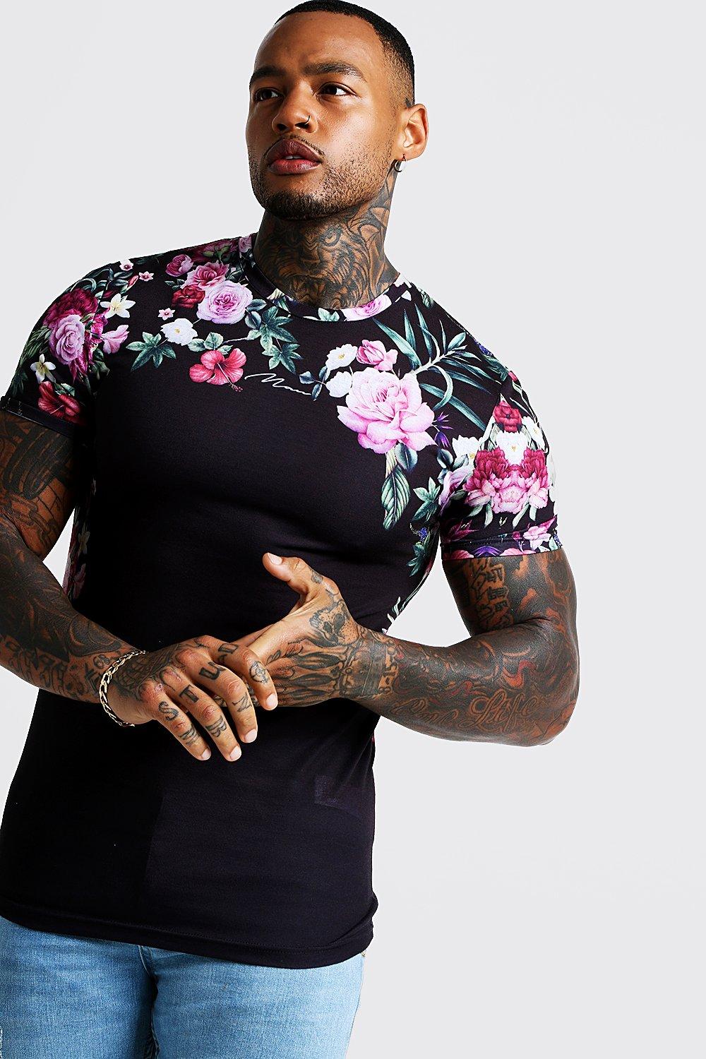 men's floral print T-shirt