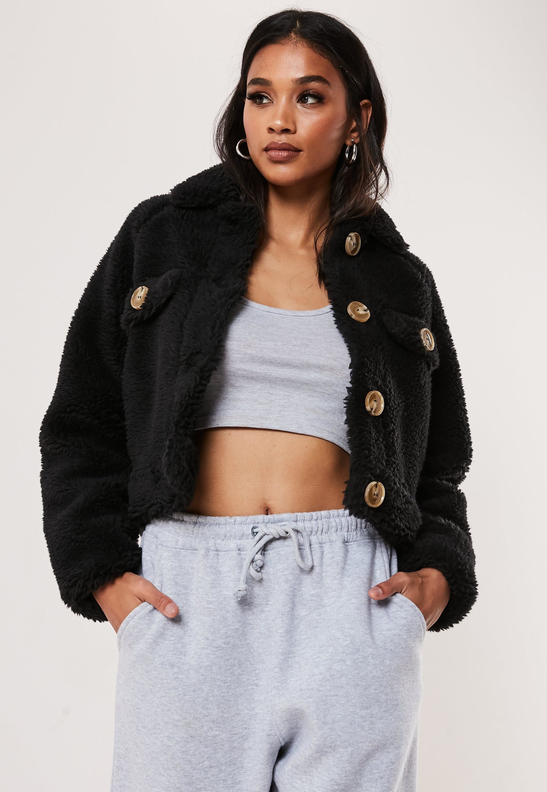 Crop Teddy Jacket