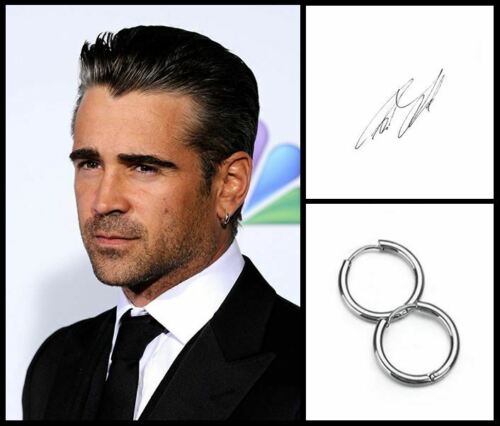 Men’s/Boy’s: Colin Farrell, One Pair, 9ct White Gold Plated 8mm Hoop Earrings