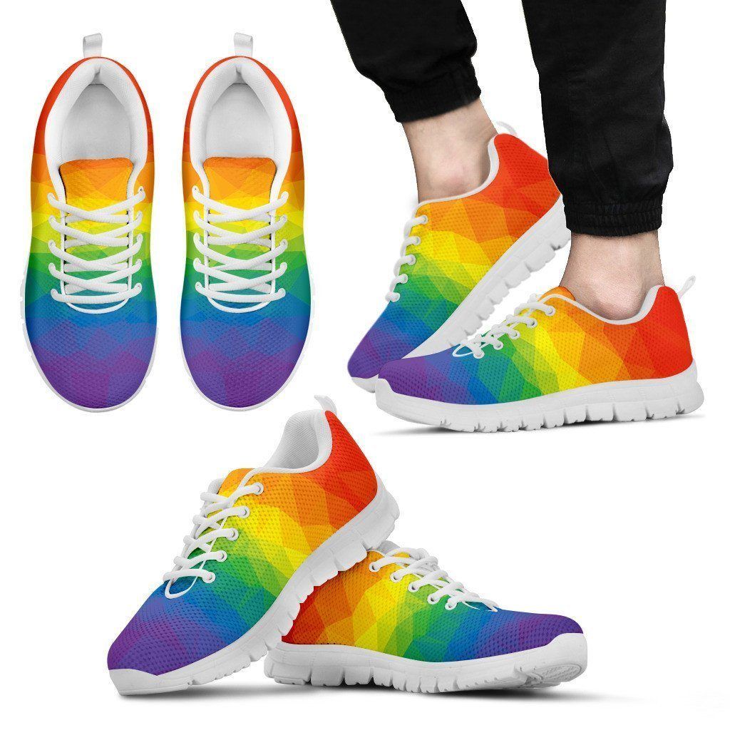 vibrant rainbow pride sneakers