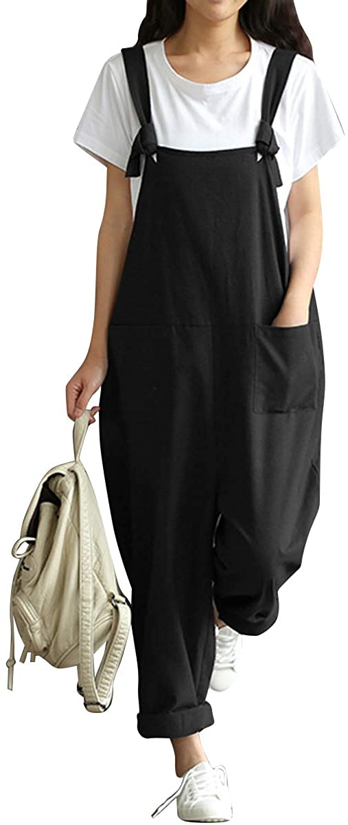 BBYES Women Loose Overall Strap Sleeveless Long Playsuit