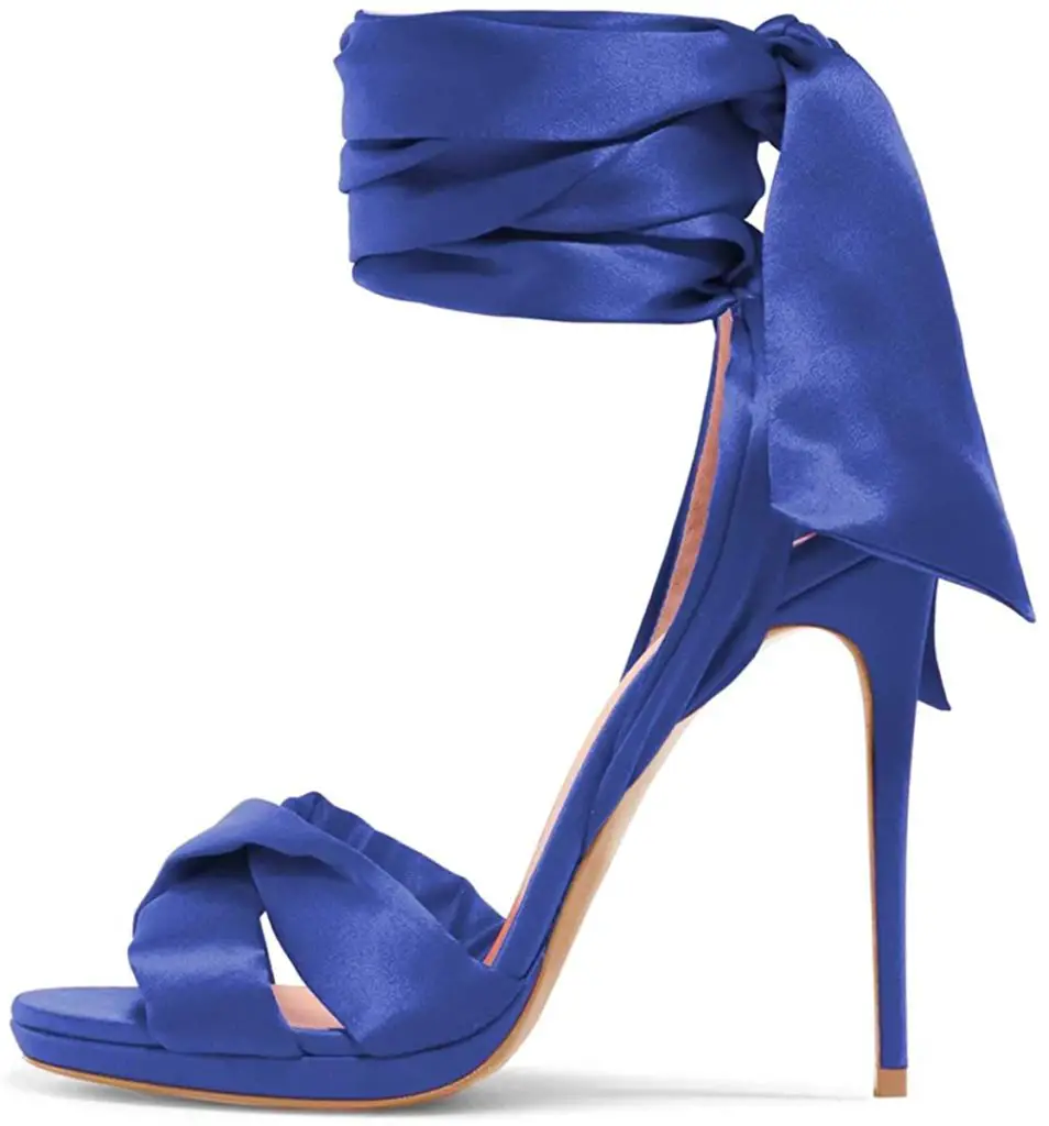 satin lace up pumps