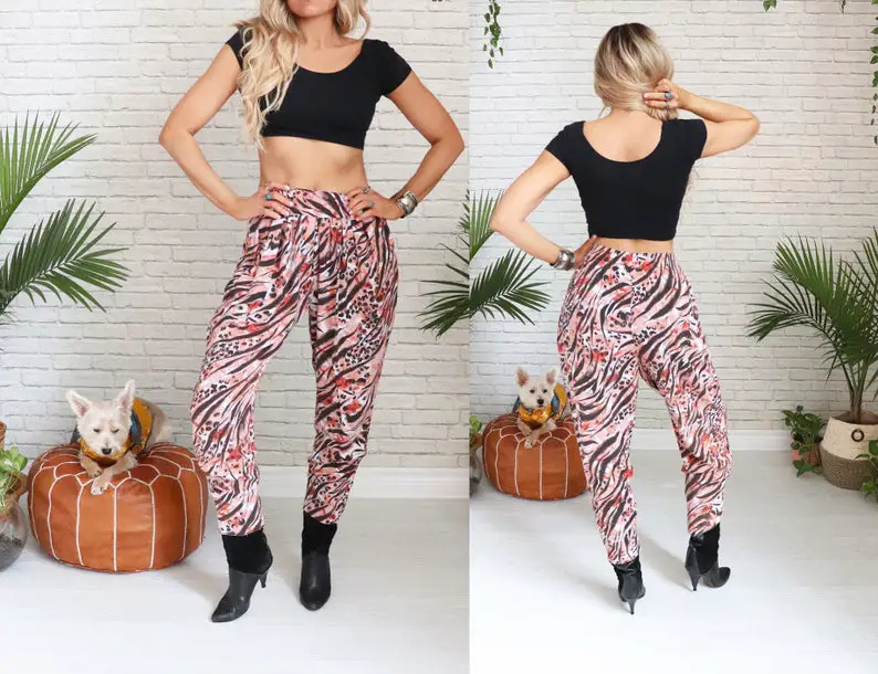 womens animal print pants