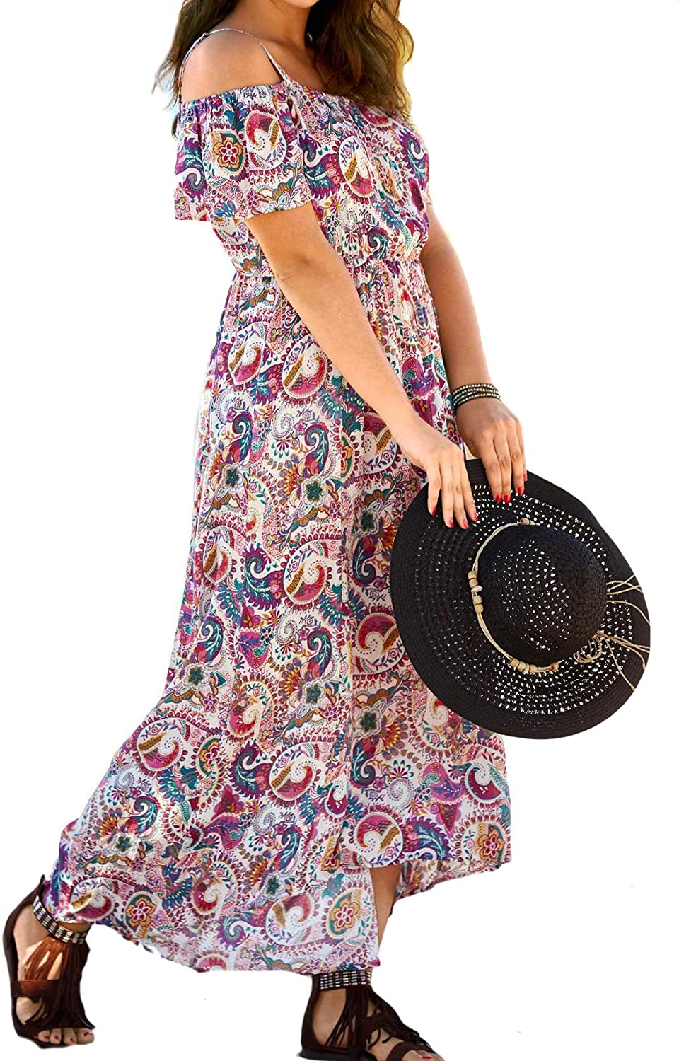 Paisley Strappy Bardot Dress