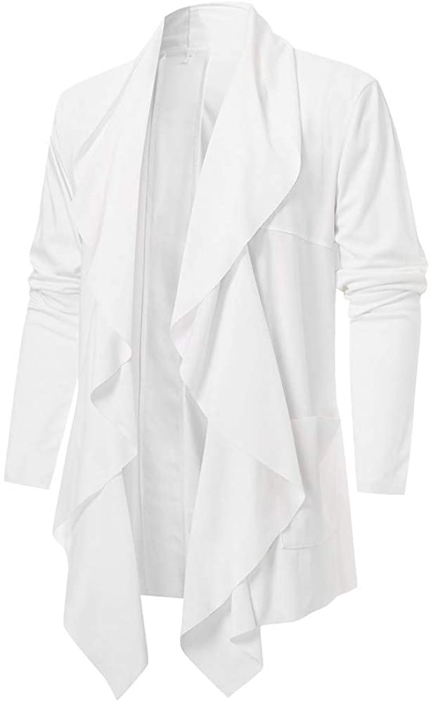 AMhomely Clearance Men's Pocket Irregular Trench Casual Windbreaker Jacket Slim Fit Coat
