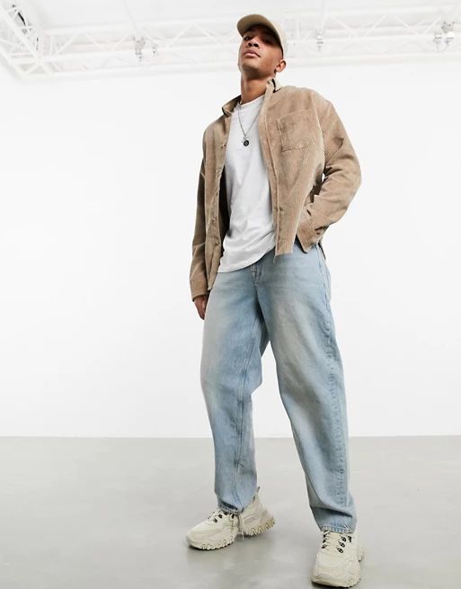 ASOS DESIGN baggy jeans in vintage blue wash with tint