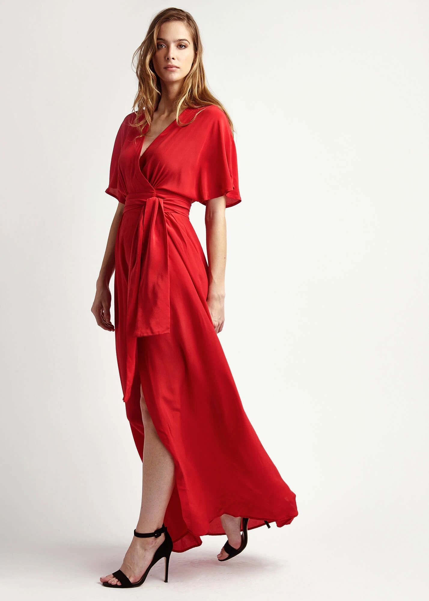 ATHENA SCARLETT SILK MAXI DRESS