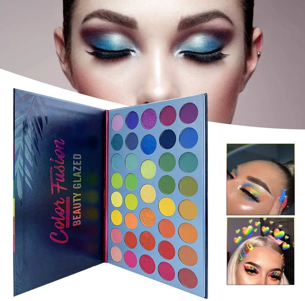 Beauty Glazed 39 Colors Eyeshadow Powder Palette Glitter Shiny Golden Eyeshadow Highly Pigmented Shimmer & Matte Metallic Waterproof Smooth Powder Natural Brilliant Eye Makeup Palettes