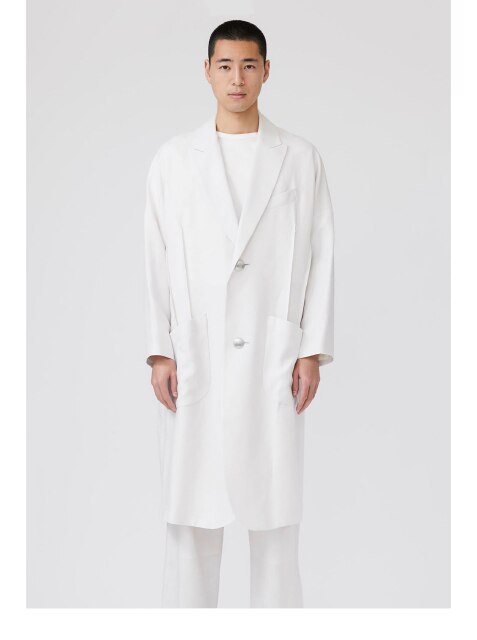 Black and white linen Japanese casual high street oversized trench coat