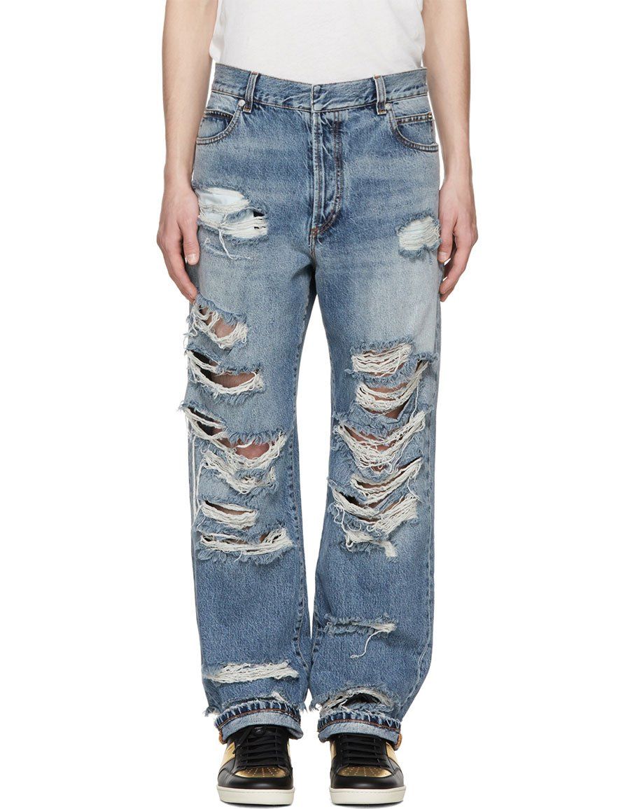 Blue Baggy Destroy Jeans