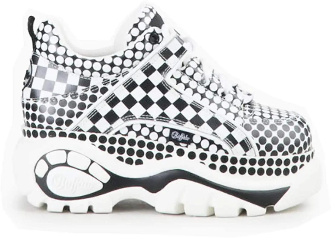 Buffalo - Leather - Black DOTS - Womens Platform Sneakers