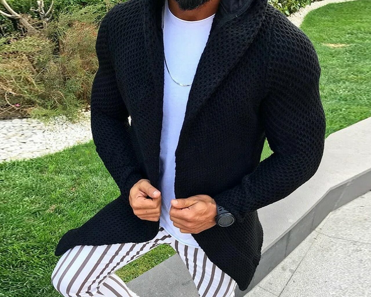Mens Long Black Cardigan – The Streets | Fashion and Music