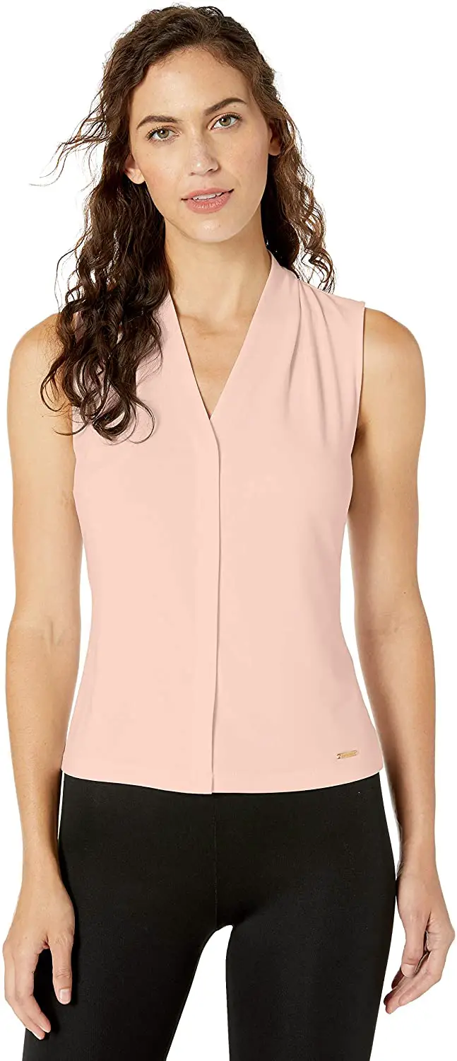 Calvin Klein Women's Solid V-Neck Cami Blouse