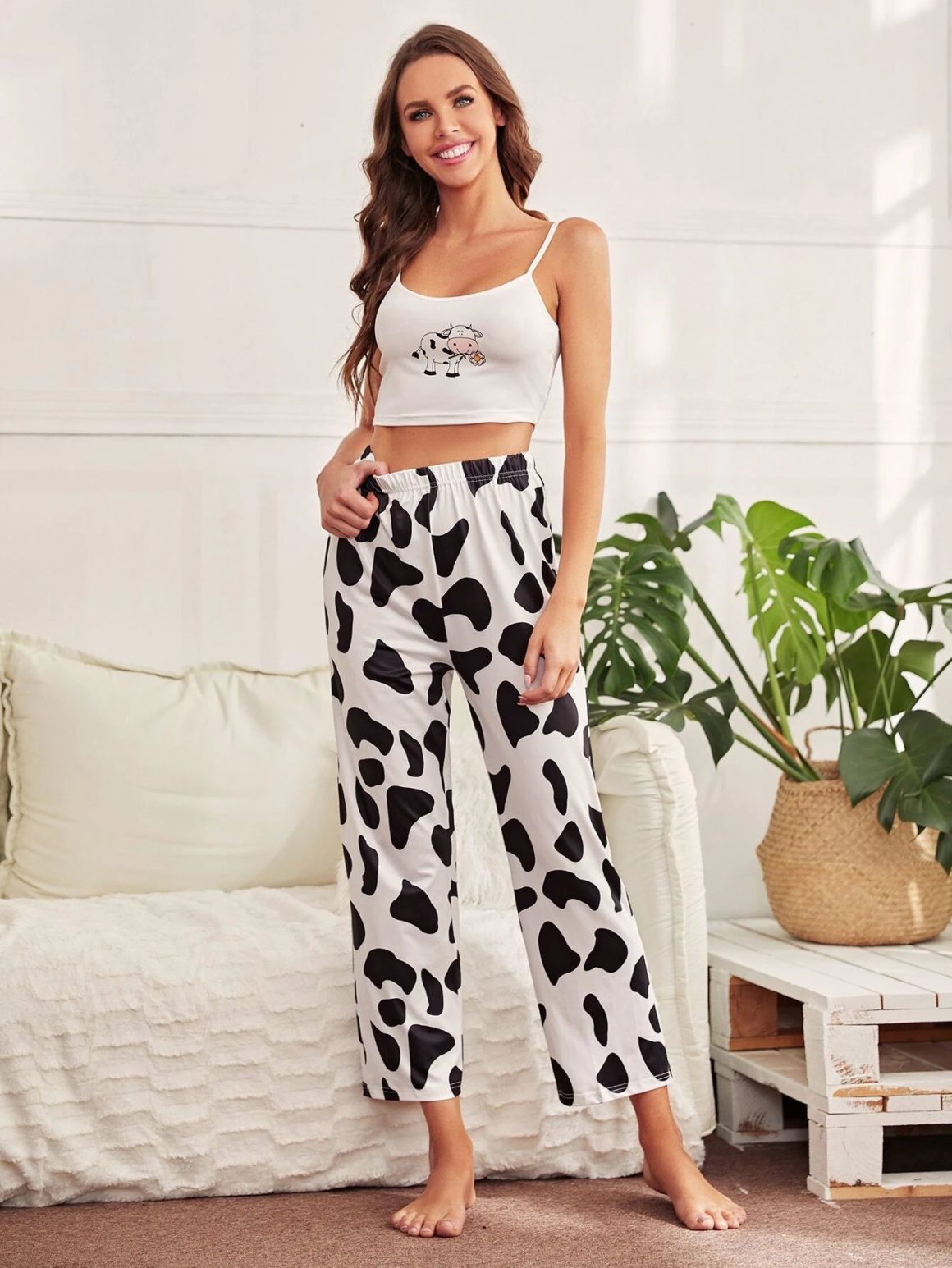 calvin klein cow print pants