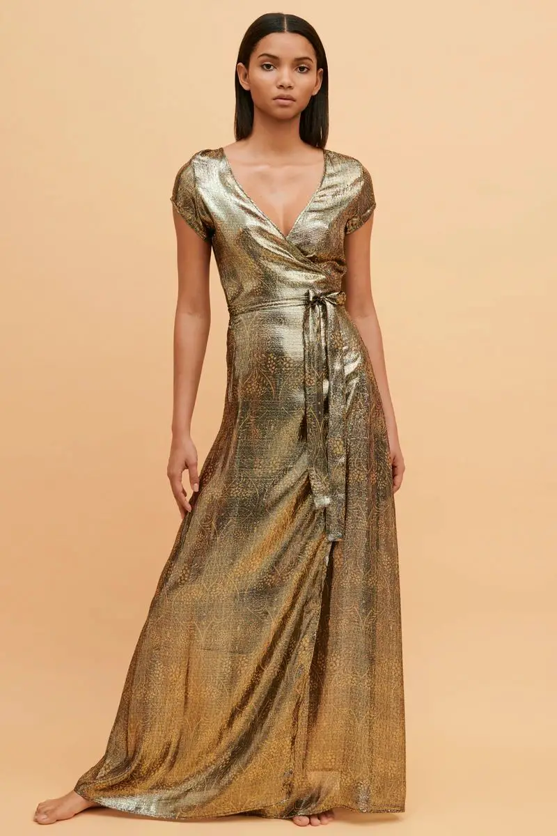 Cassiopeia Silk Maxi Wrap Dress