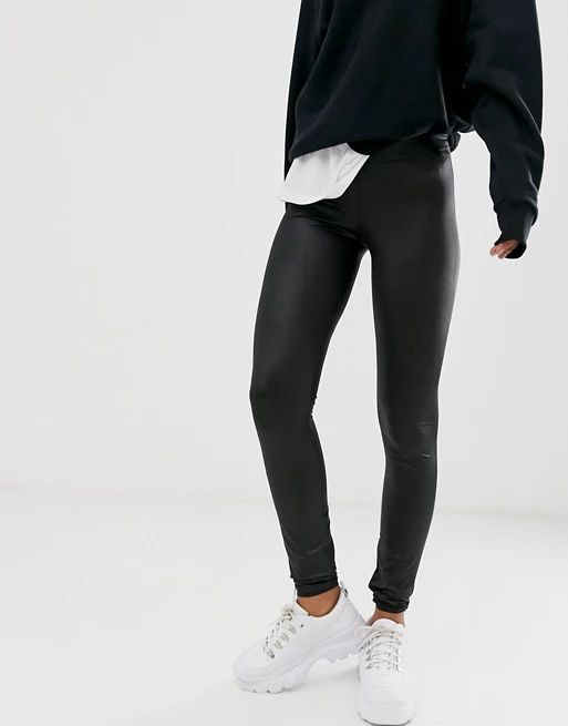 Noisy May Tall faux leather legging