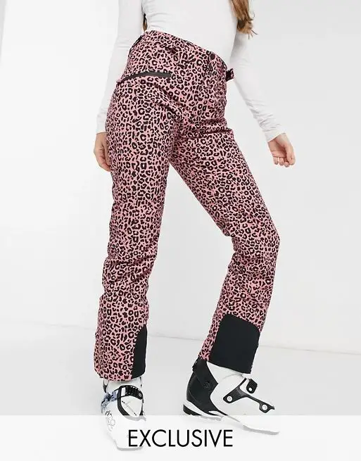 Protest Kenstah ski pant in cheetah pink